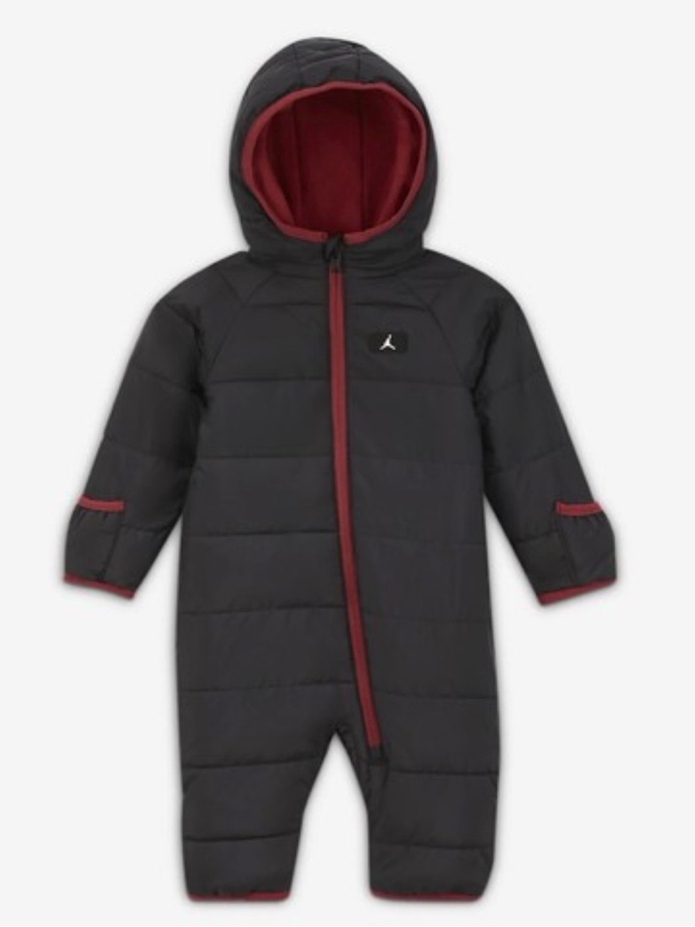 Jordan 18 month Baby Hooded Black & Red Insulated One-Piece Footie